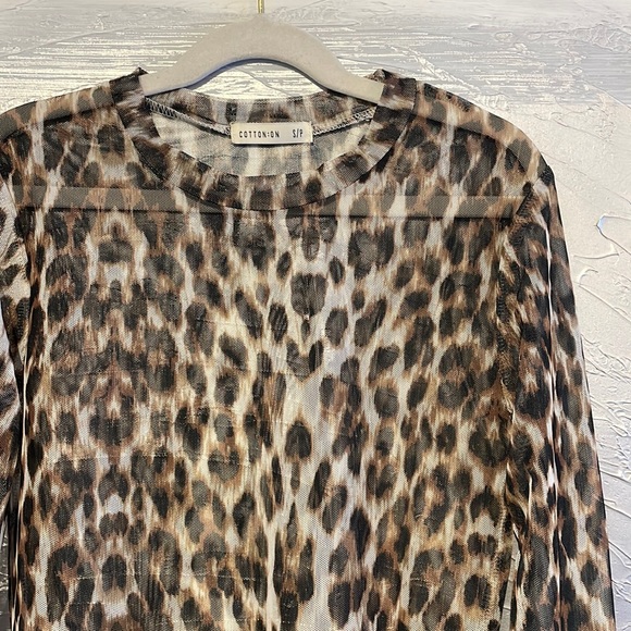 COTTON ON Sheer Crop Top Size S Animal Print - Picture 4 of 12